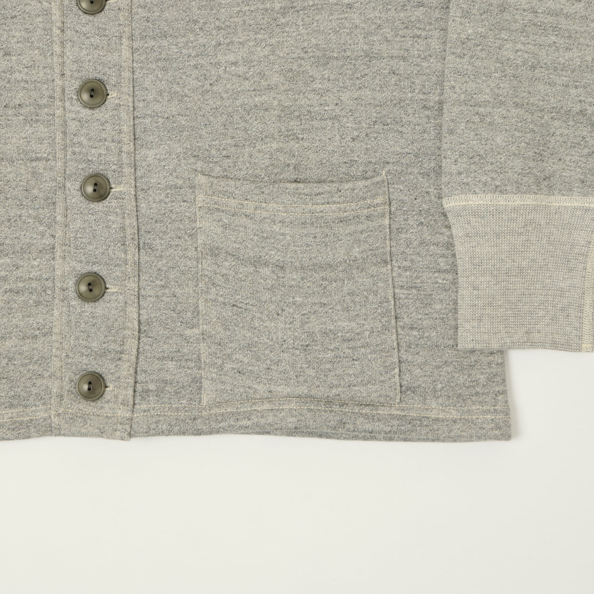 Warehouse & Co 'Duck Digger' 498 Sweat Cardigan - Heather Grey
