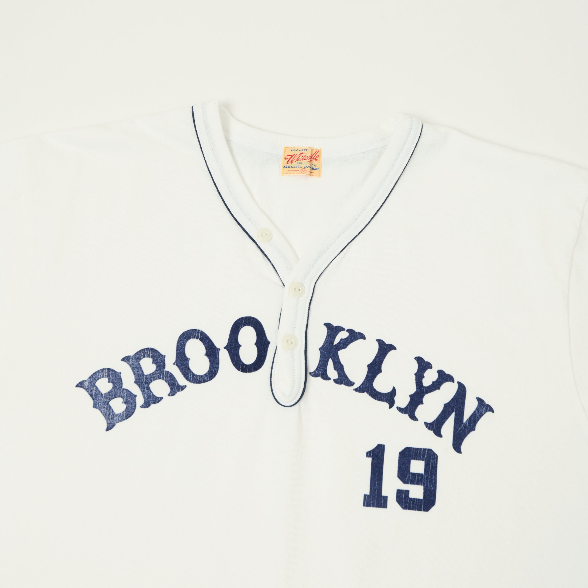 Whitesville 'Brooklyn' Baseball Henley T-Shirt - White