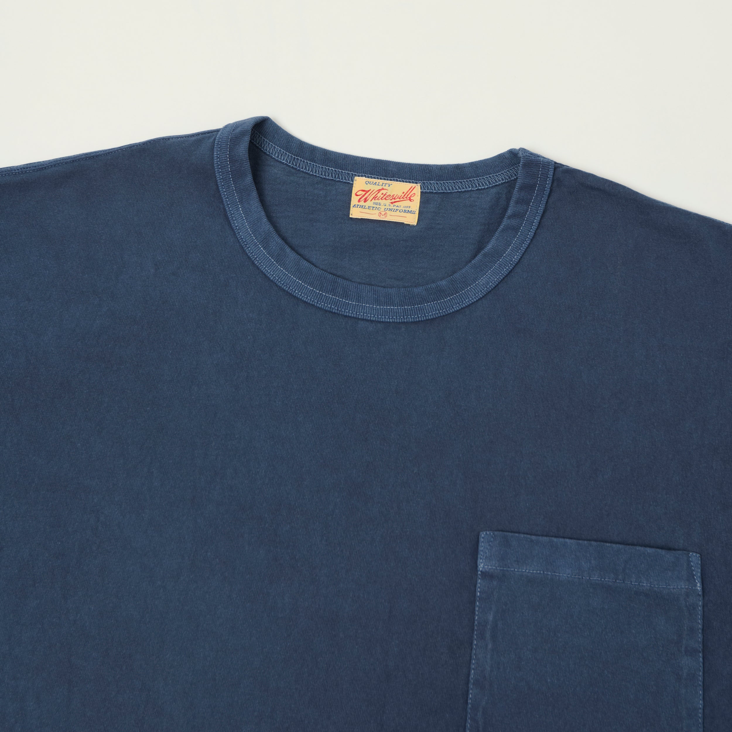 Warehouse & Co 4107 Panel Border T-Shirt - Navy/Off White/Red