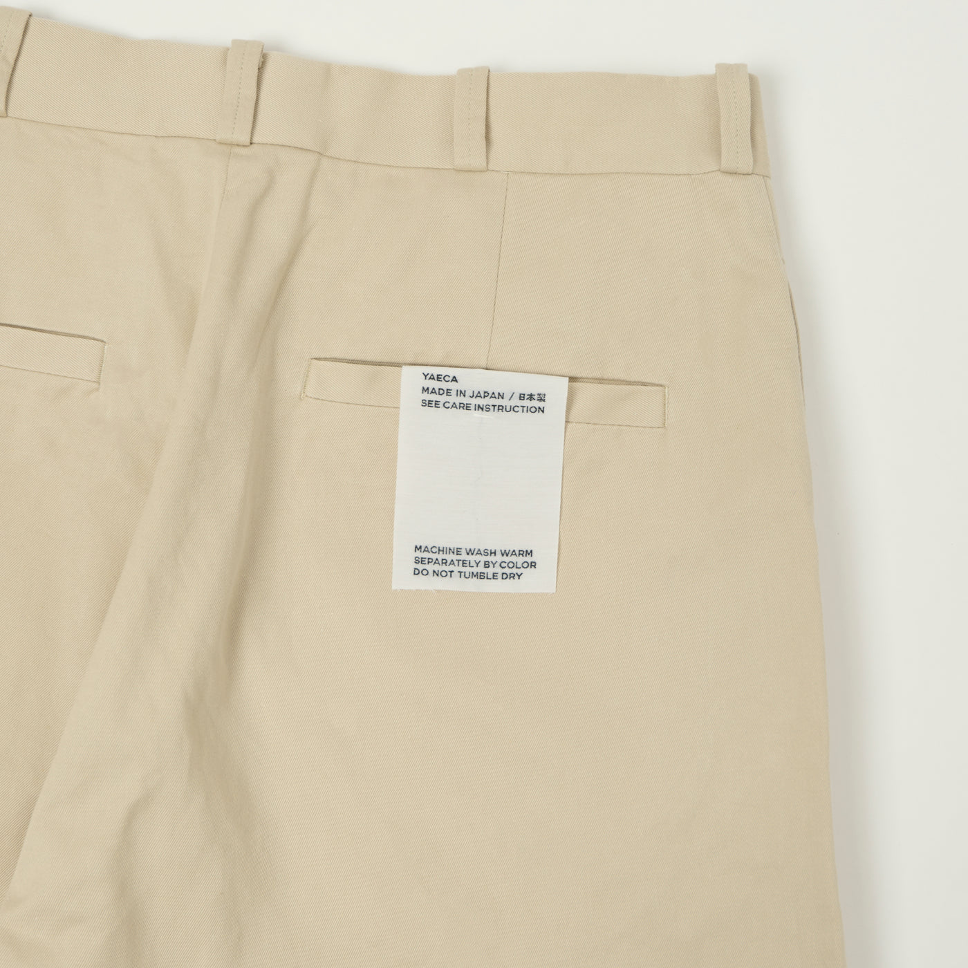 YAECA Wide Leg Classic Chino - Beige