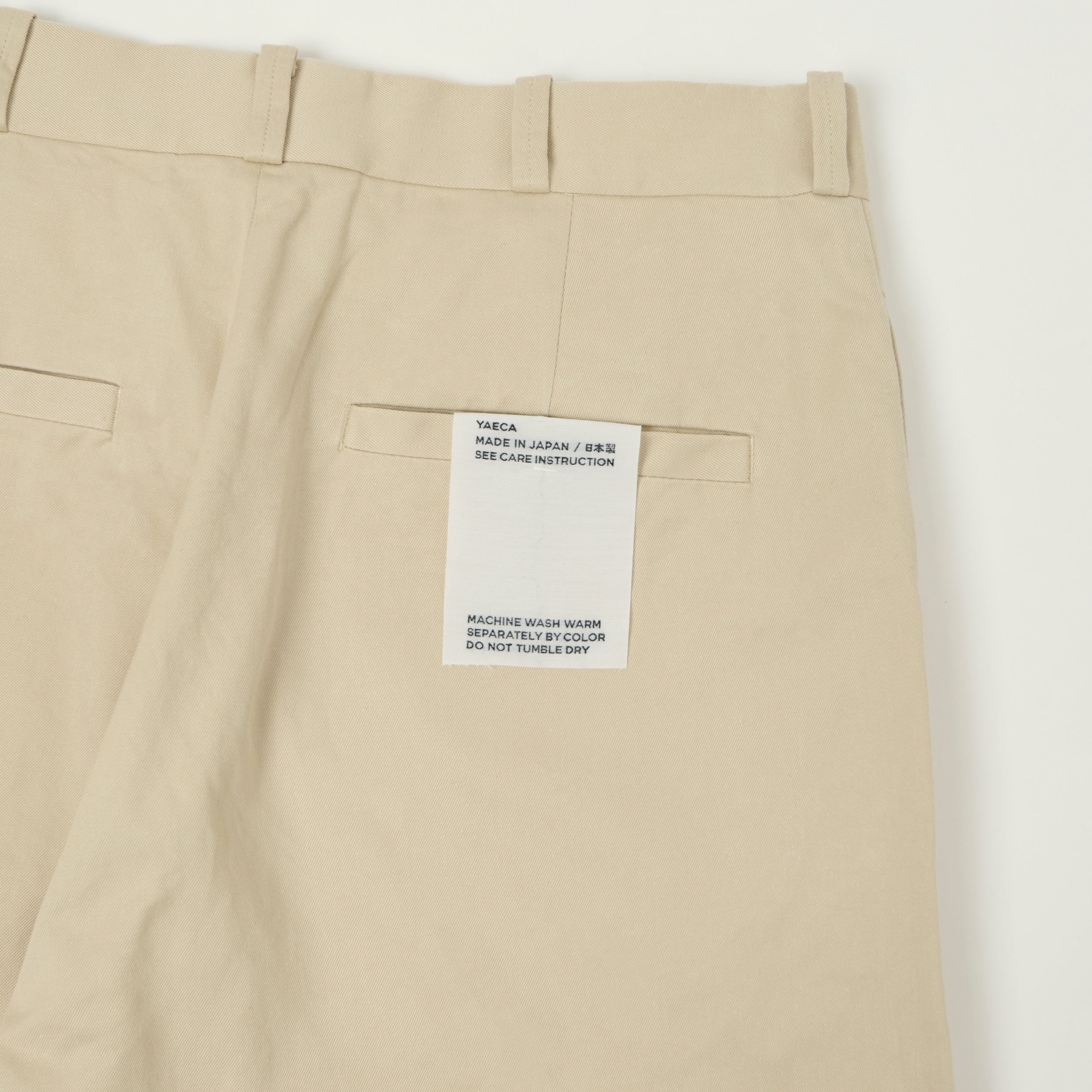 YAECA Wide Leg Classic Chino - Beige