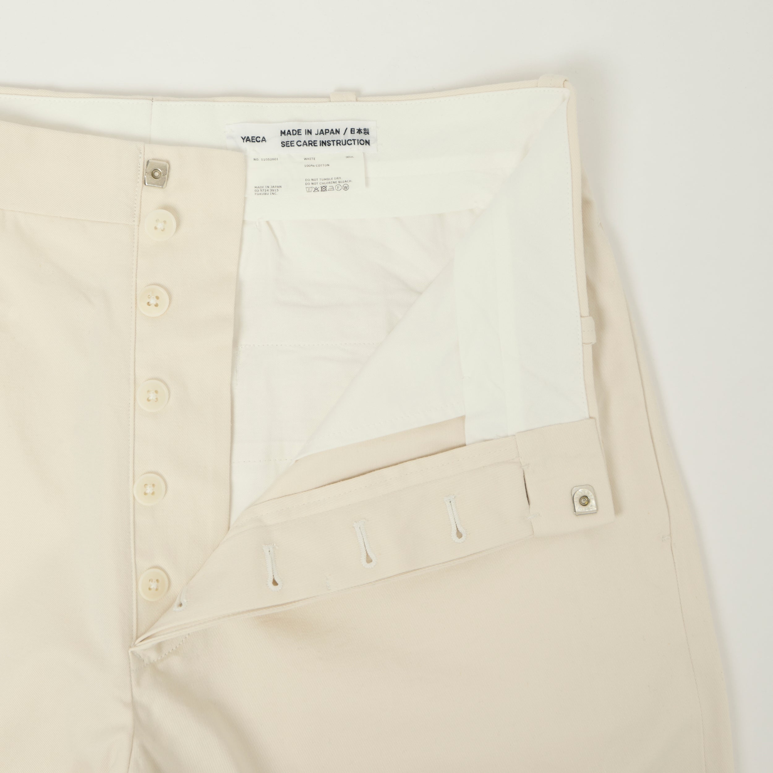 YAECA Wide Leg Classic Chino - White