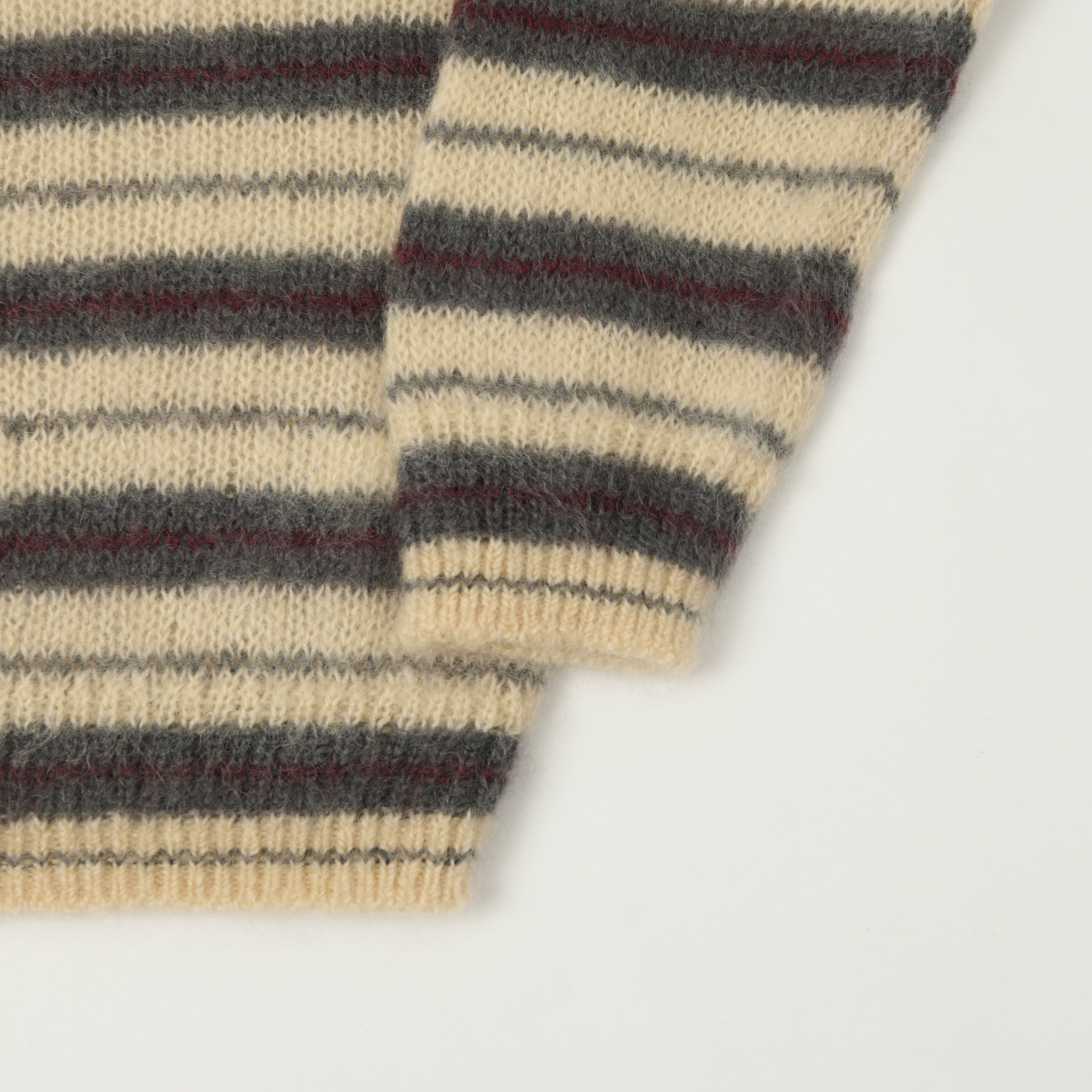 Yonetomi Brushed Mohair Border Knit Jumper - Ivory – SON OF A STAG