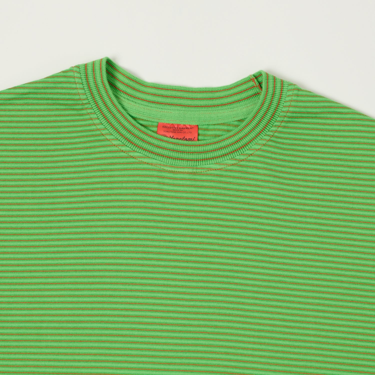 Yonetomi 'New Basic' Garment Dyed Stripe T-Shirt - Green – SON OF
