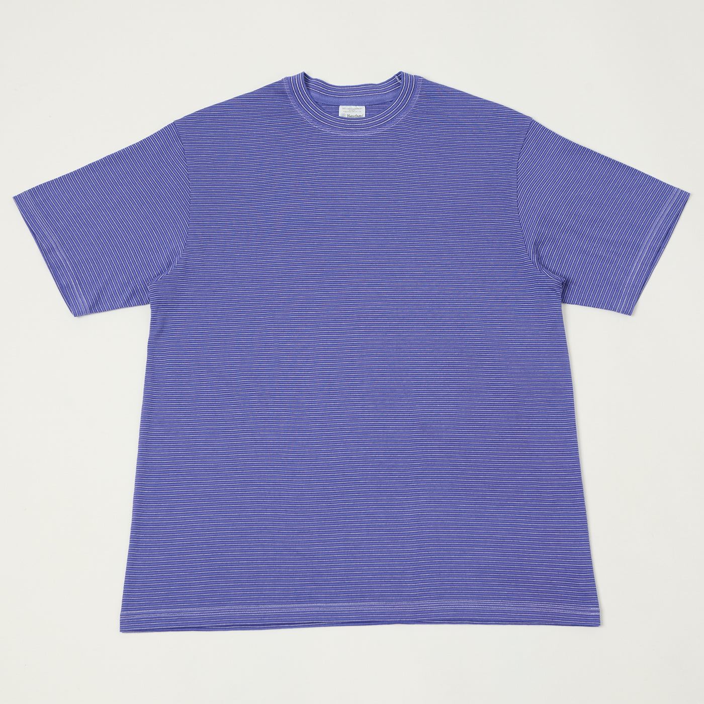 Yonetomi 'New Basic' Garment Dyed Stripe T-Shirt - Purple