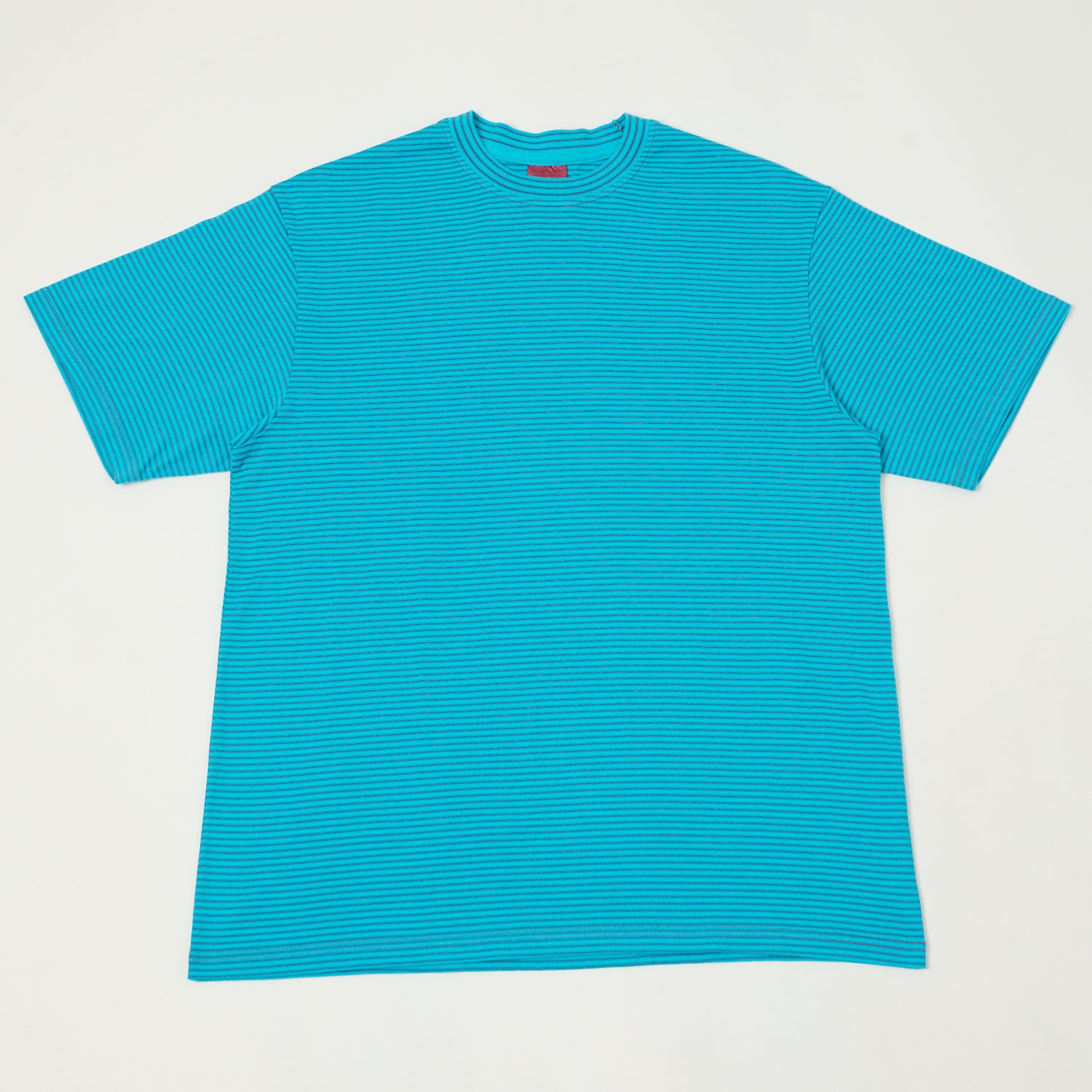 Yonetomi 'New Basic' Garment Dyed Stripe T-Shirt - Blue
