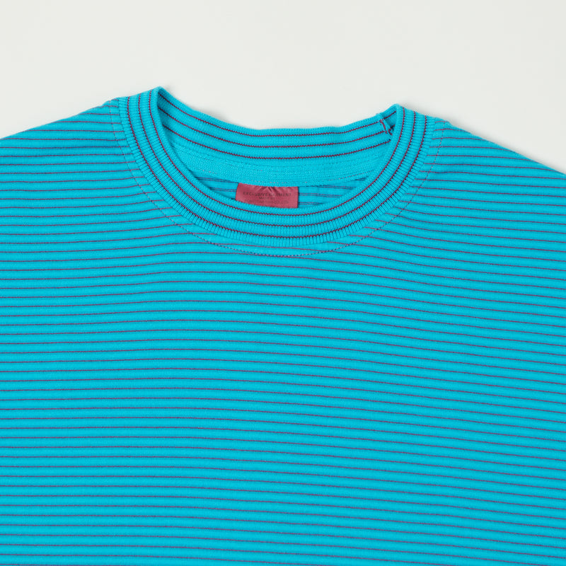 Yonetomi New Basic S/S Stripe T-Shirt - Blue