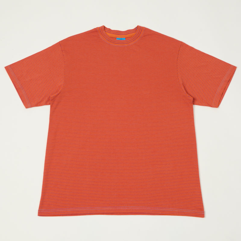 Yonetomi New Basic S/S Stripe T-Shirt - Orange
