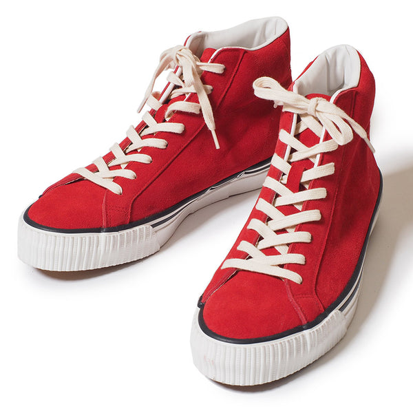 Warehouse 3401 High Top Suede Sneaker - Red