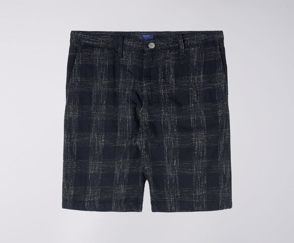 Edwin Boardwalk Short - French Indigo Slub Checks