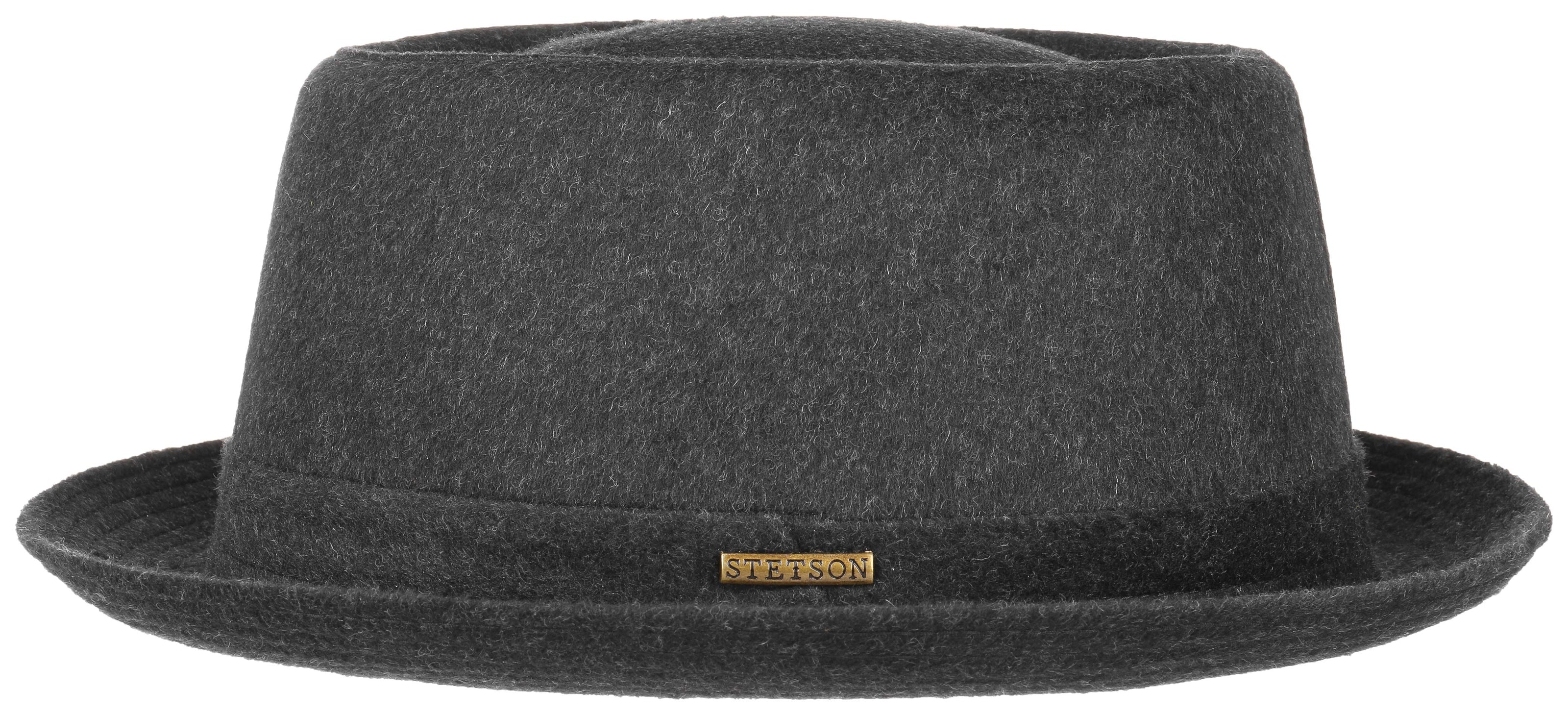 Stetson Wool Pork Pie Hat - Charcoal