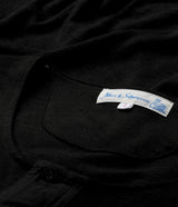 Merz b. Schwanen 102 Loopwheel Henley Shirt - Deep Black
