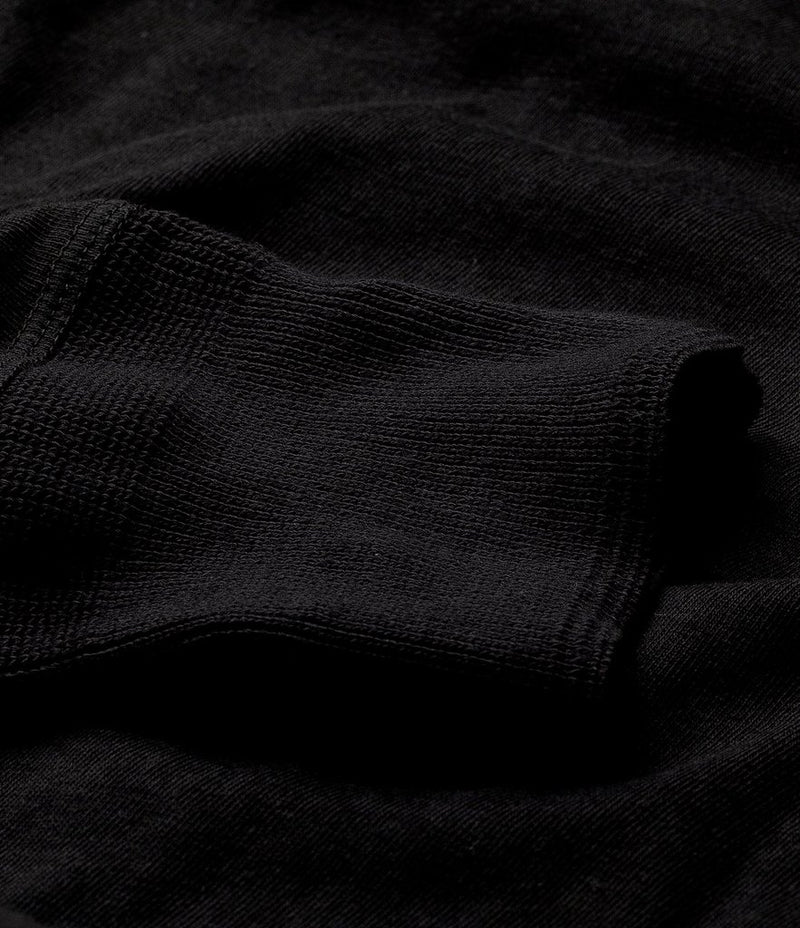 Merz b. Schwanen 102 Loopwheel Henley Shirt - Deep Black