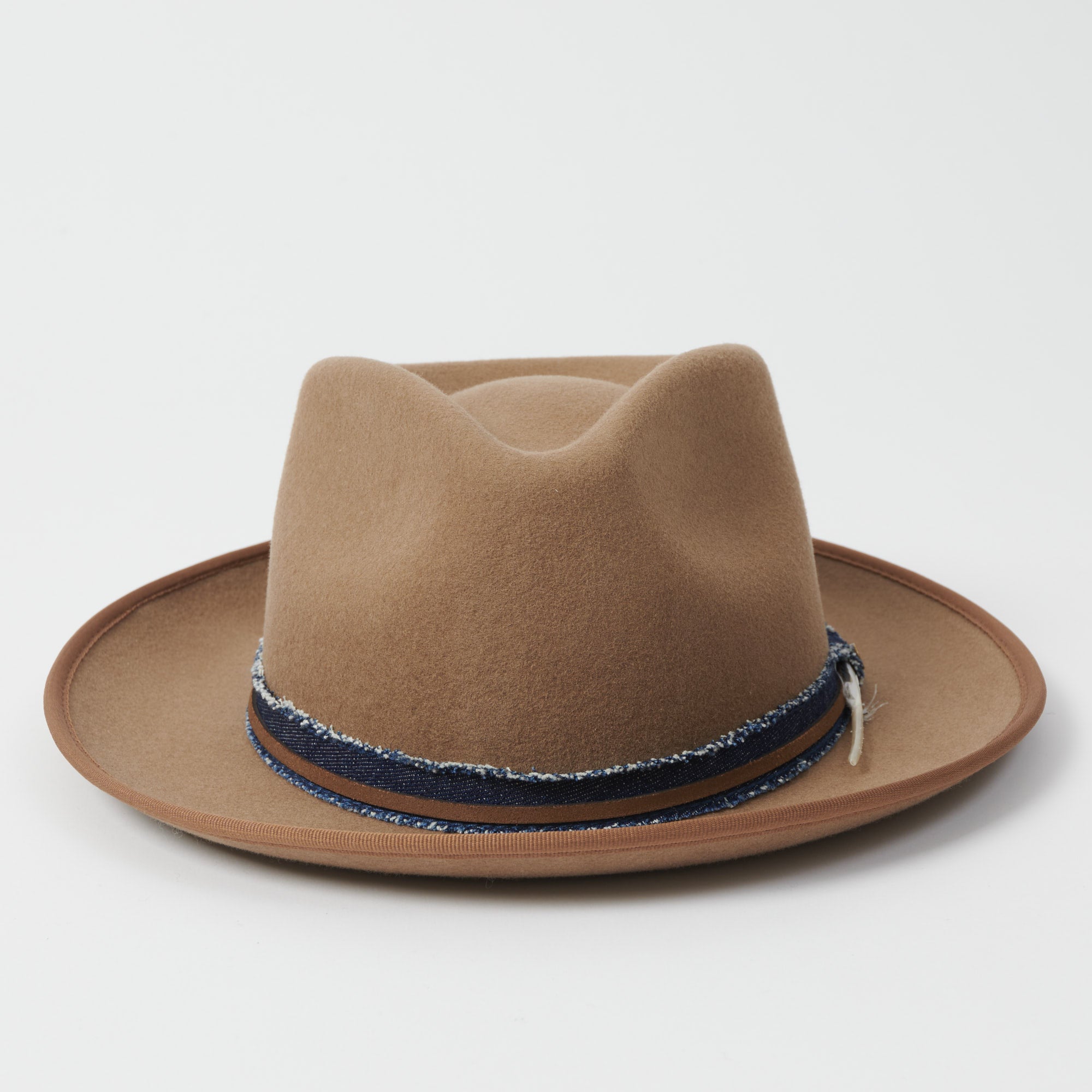 Stetson Denim Band Fedora Hat - Tan