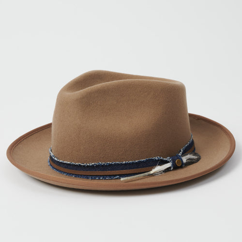 Stetson Denim Band Fedora Hat - Tan