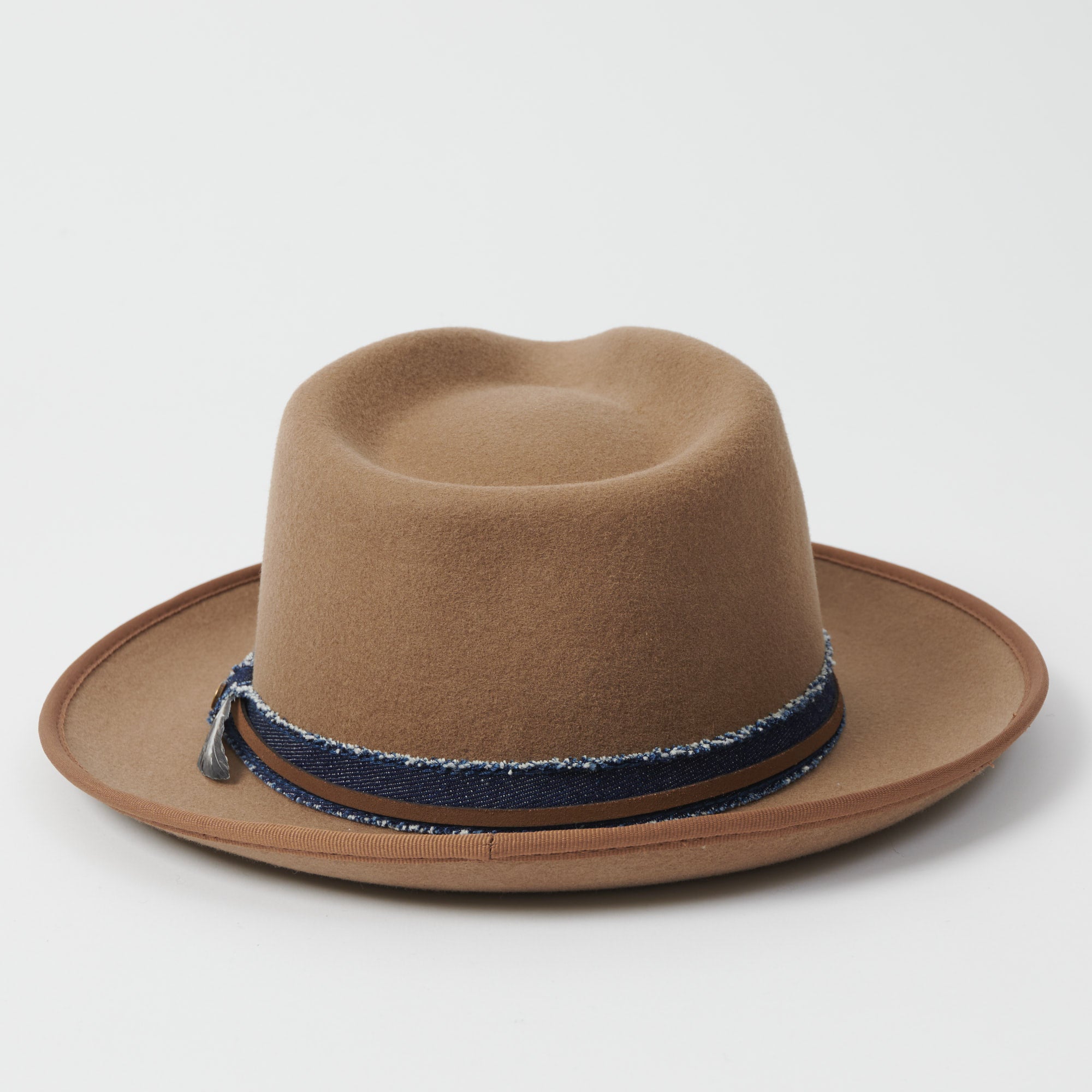 Stetson Denim Band Fedora Hat - Tan
