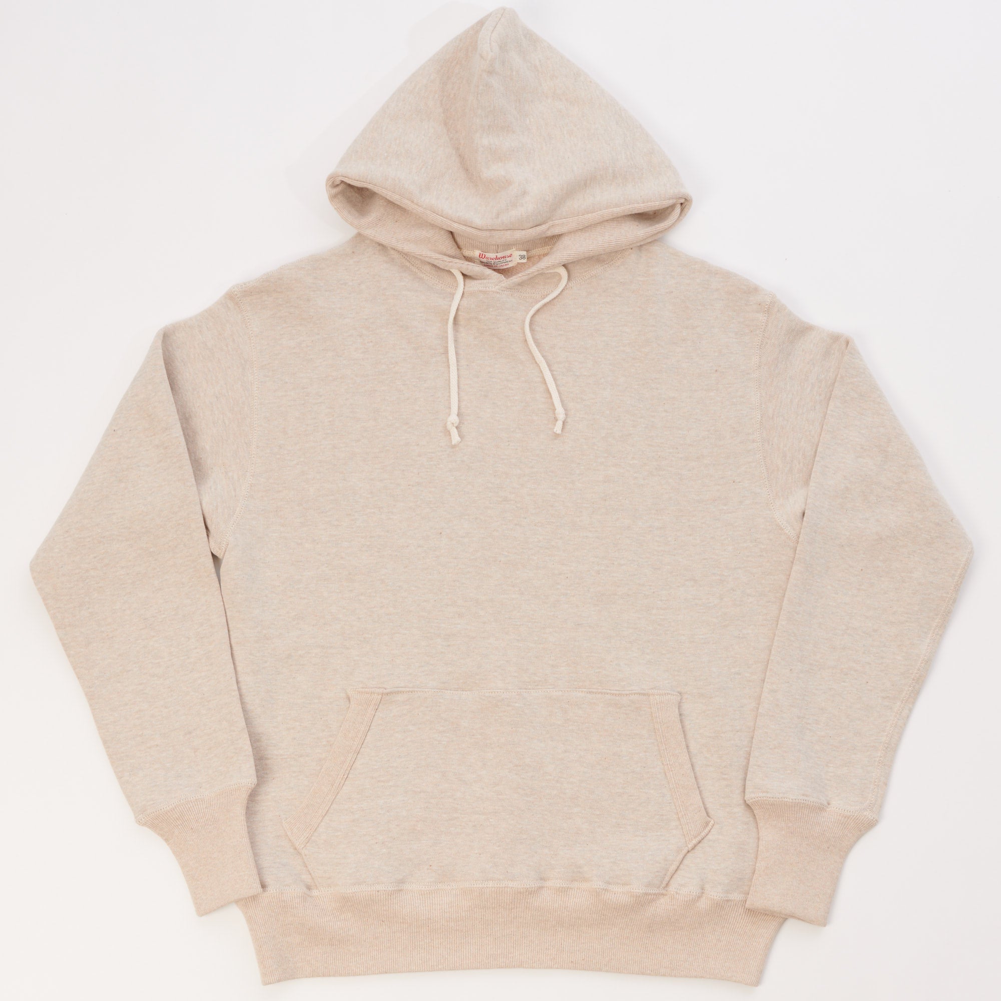 Warehouse & Co 450 Two Needle Hooded Sweatshirt - Oatmeal