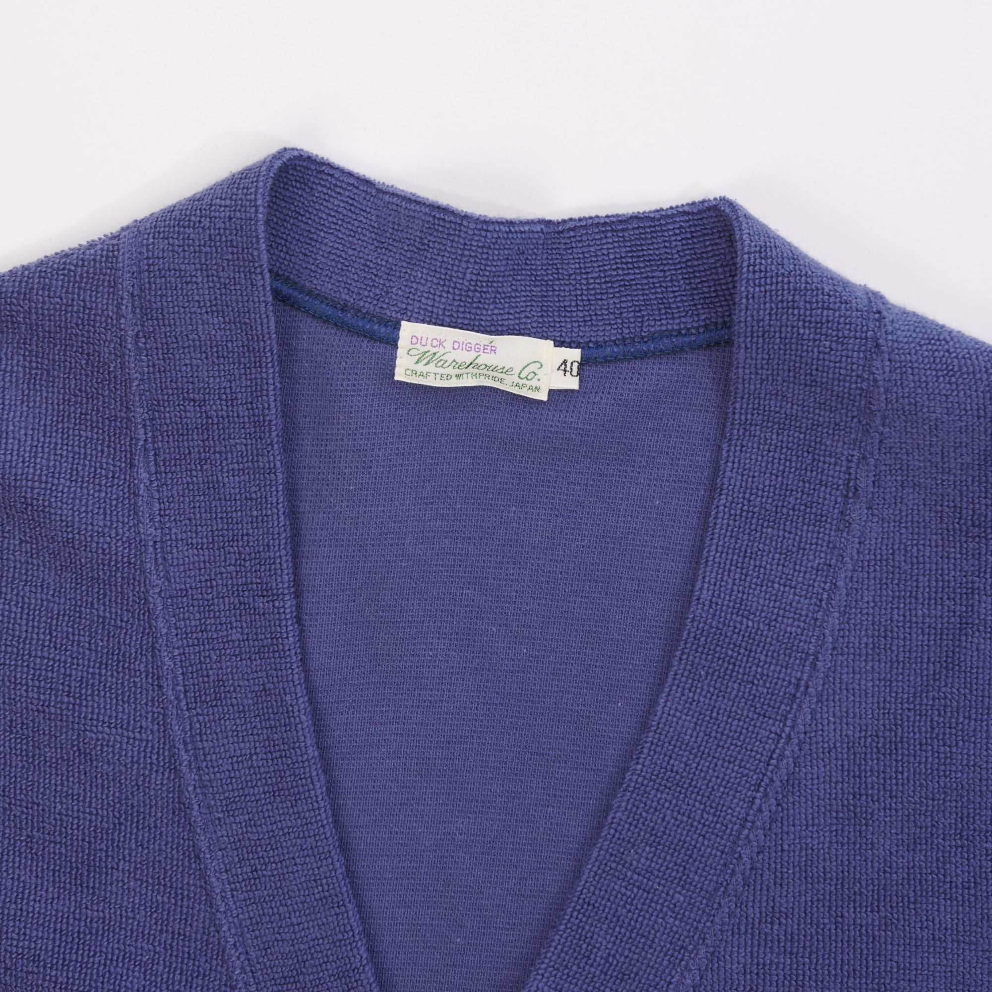 Warehouse & Co 488 Cotton Pile Cardigan - Navy