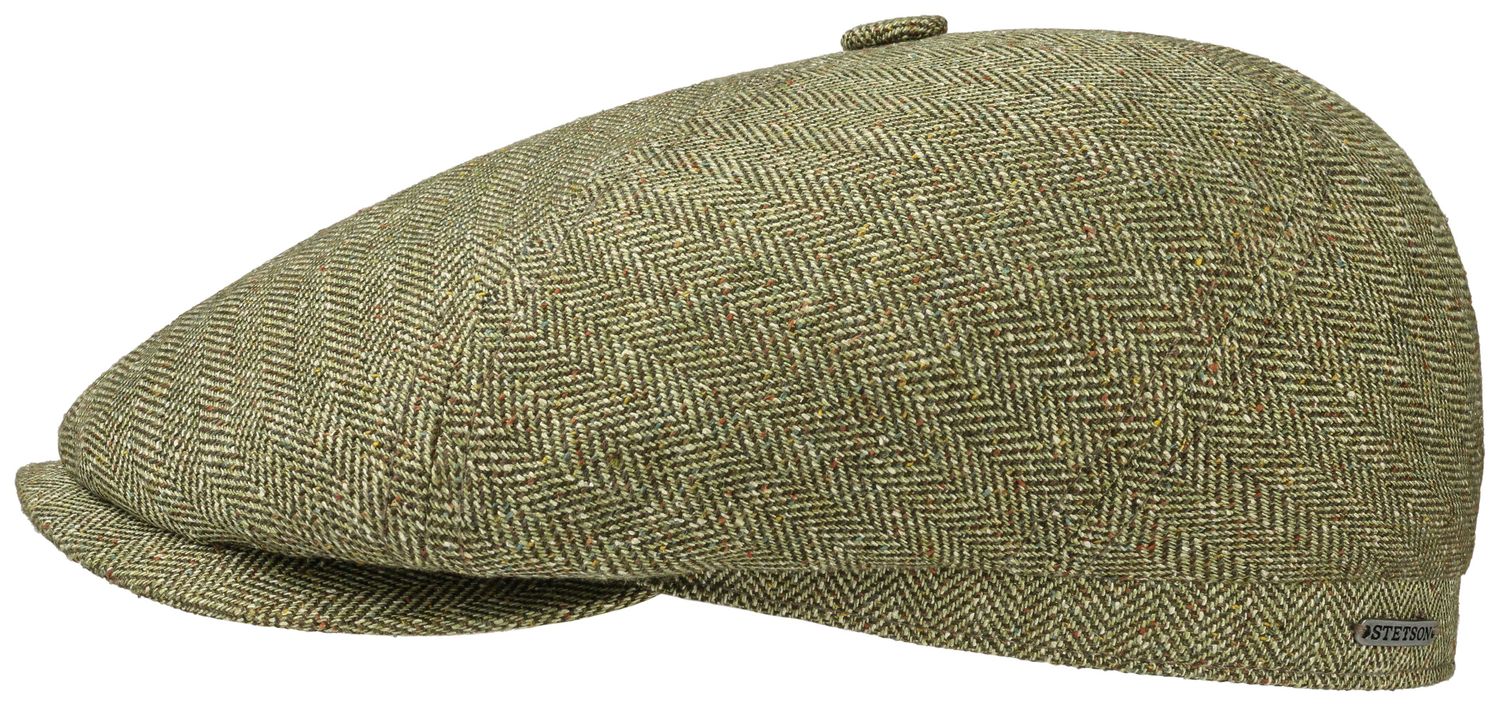 Stetson Six Panel Silk/Cotton Flat Cap - Green