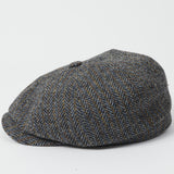 Stetson 6840511-323 Hatteras Harris Tweed Flat Cap - Blue/Grey