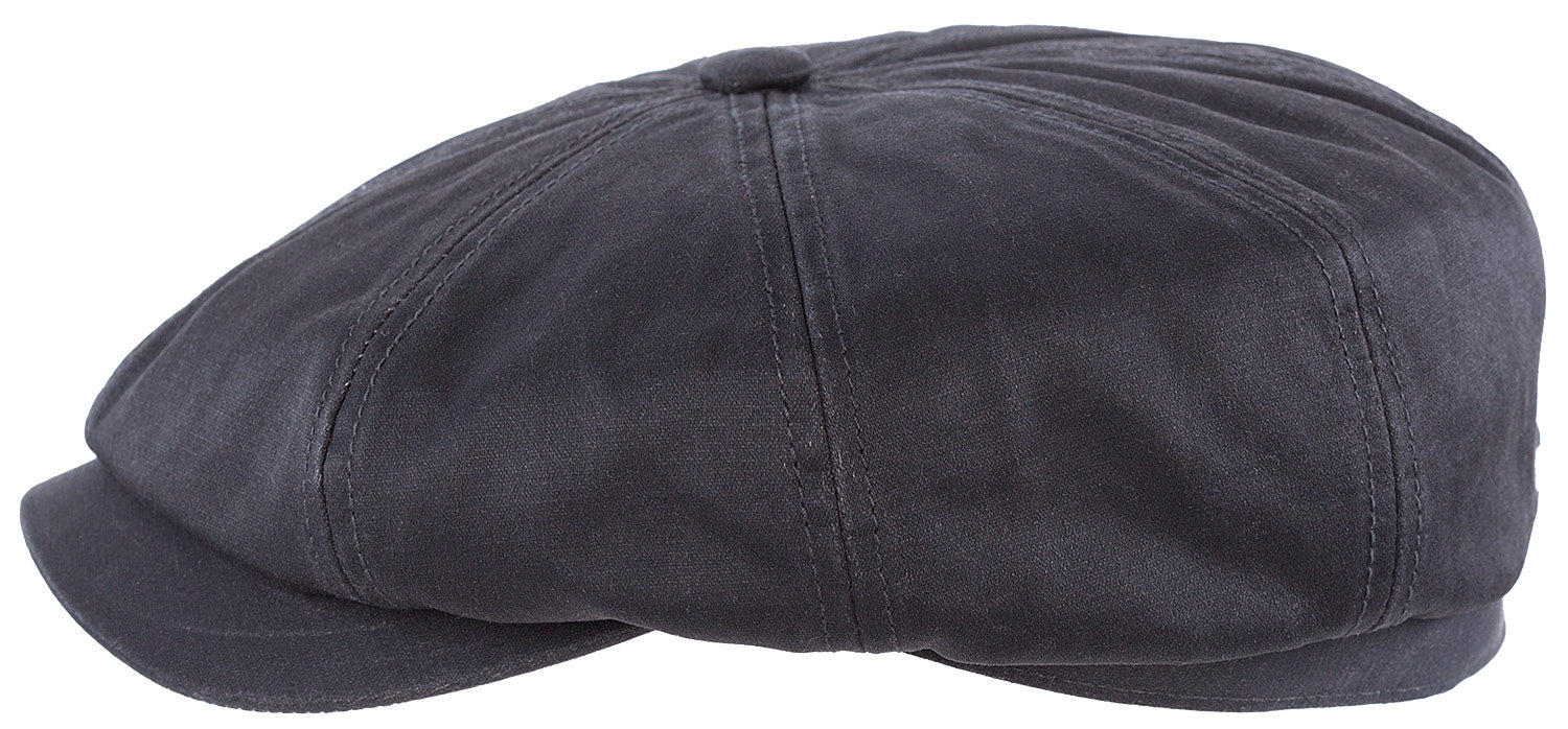 Stetson Hatteras Cotton Flat Cap - Distressed Black