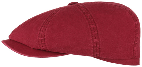 Stetson Hatteras Cotton Flat Cap - Burgundy