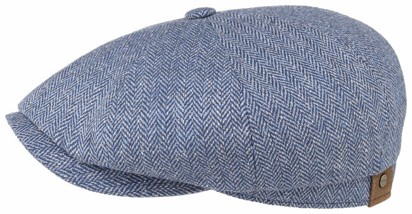 Stetson Hatteras Silk Flat Cap Blue