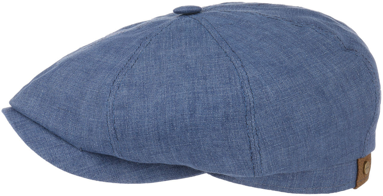 Stetson Hatteras Linen Flat Cap - Blue