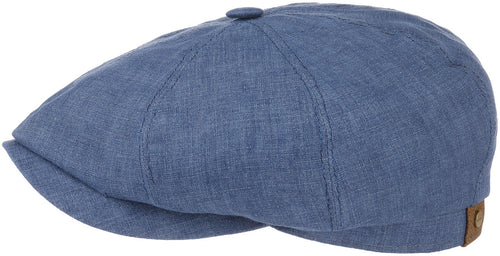 Stetson Hatteras Linen Flat Cap - Blue