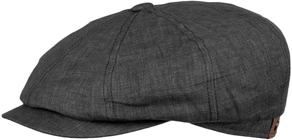 Stetson 6843101-1 Hatteras Linen Flat Cap - Black