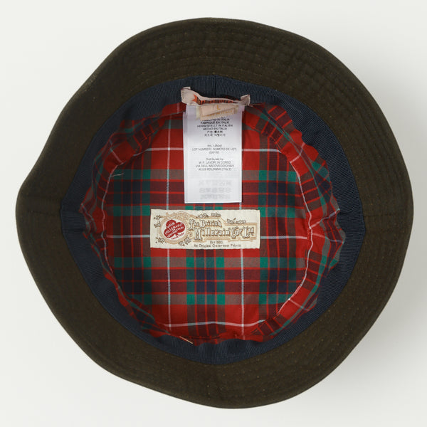 Baracuta Dry Wax Bucket Hat - Deep Moss