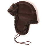 Crown Cap 2-86319 'Cole' Shearling Aviator Cap - Frosted Brown