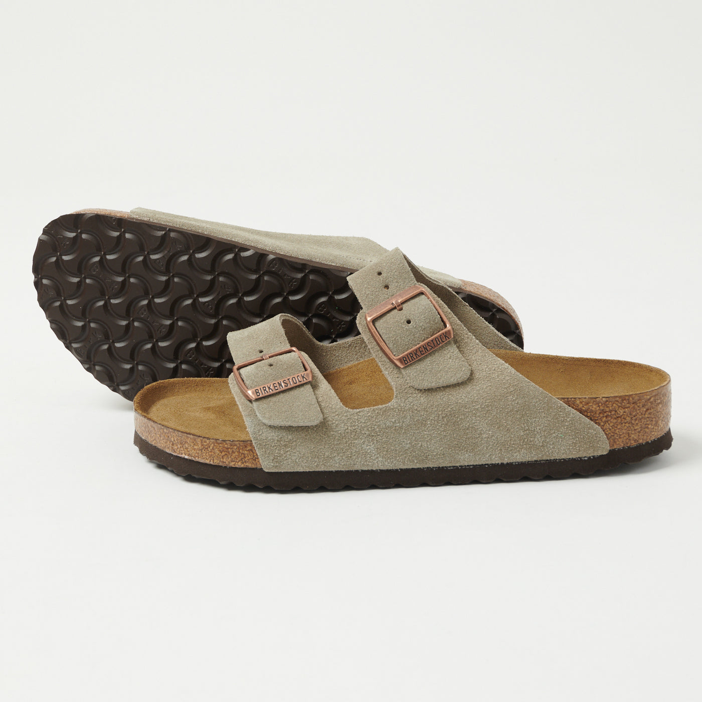 Birkenstock Arizona Suede Leather Sandal Taupe - Main Image