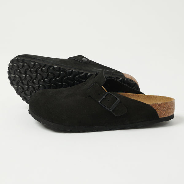 Birkenstock Boston Suede Leather Shoe - Black