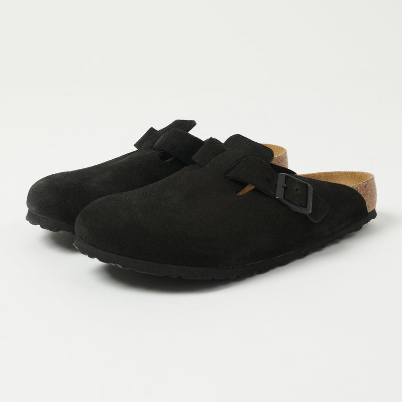 Birkenstock Boston Suede Leather Shoe - Black