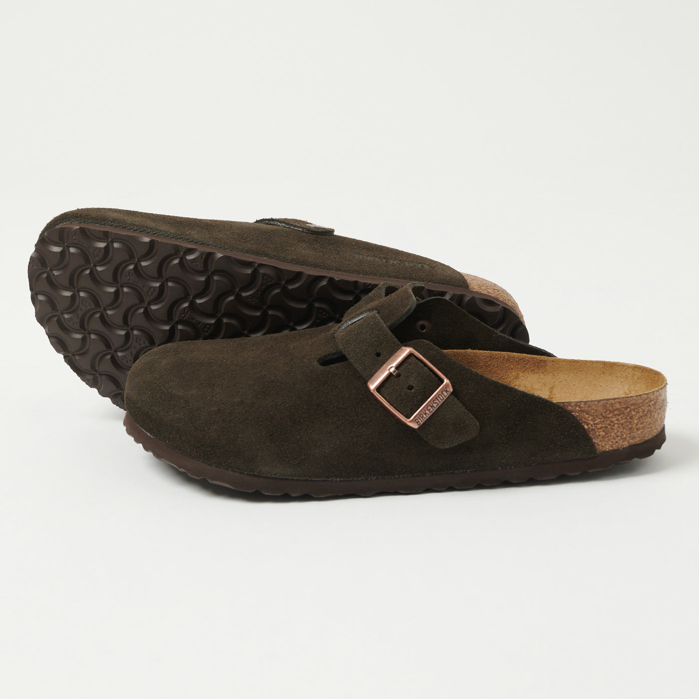 Birkenstock Boston Suede Leather Shoe - Mocha