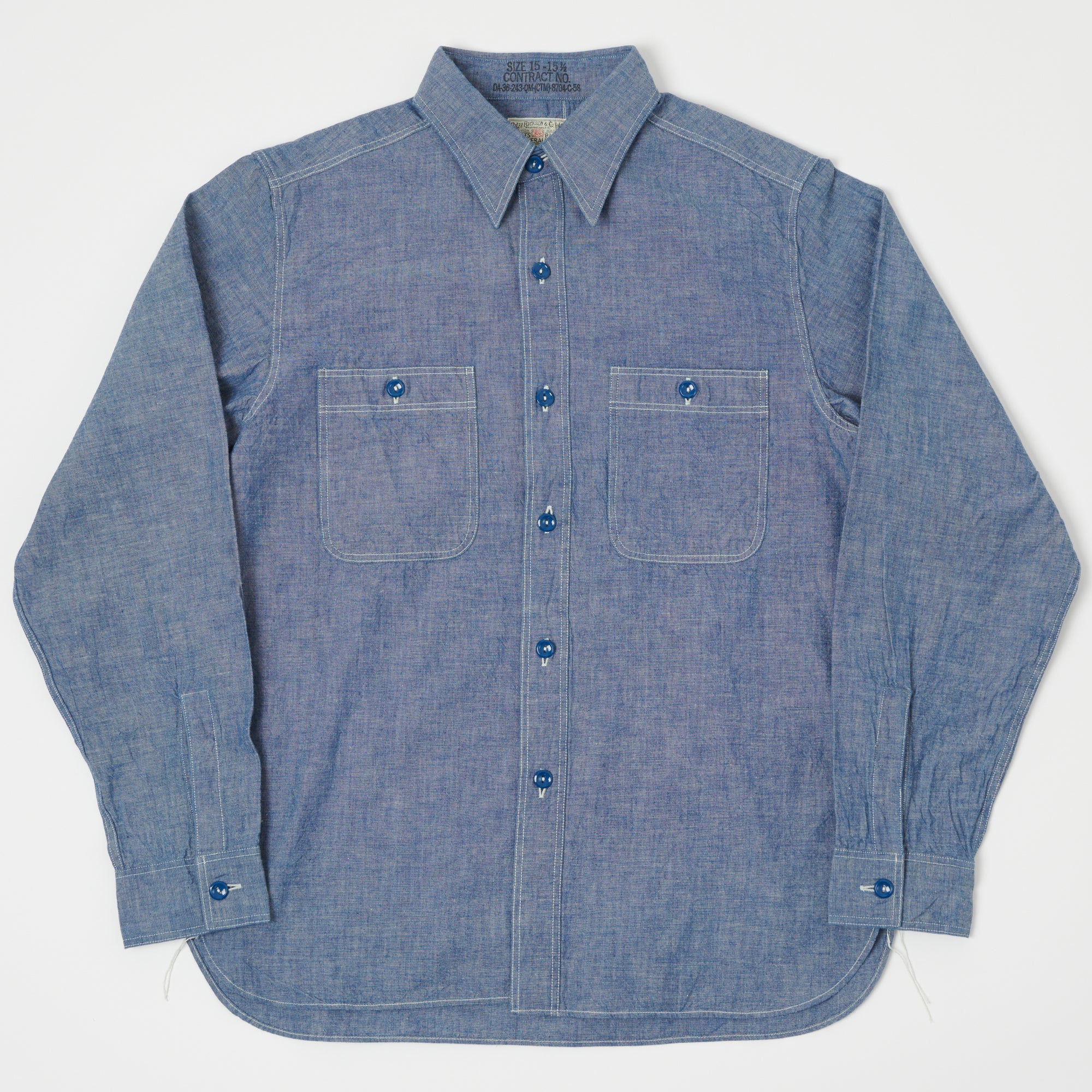 Buzz Rickson's U.S. Navy Chambray Work Shirt - Blue