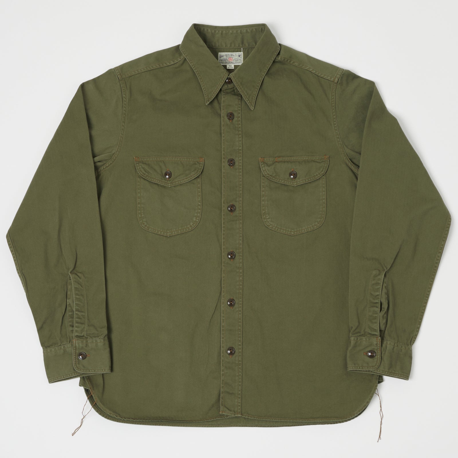 Buzz Rickson's Herringbone Work Shirt - Olive | SON OF A STAG