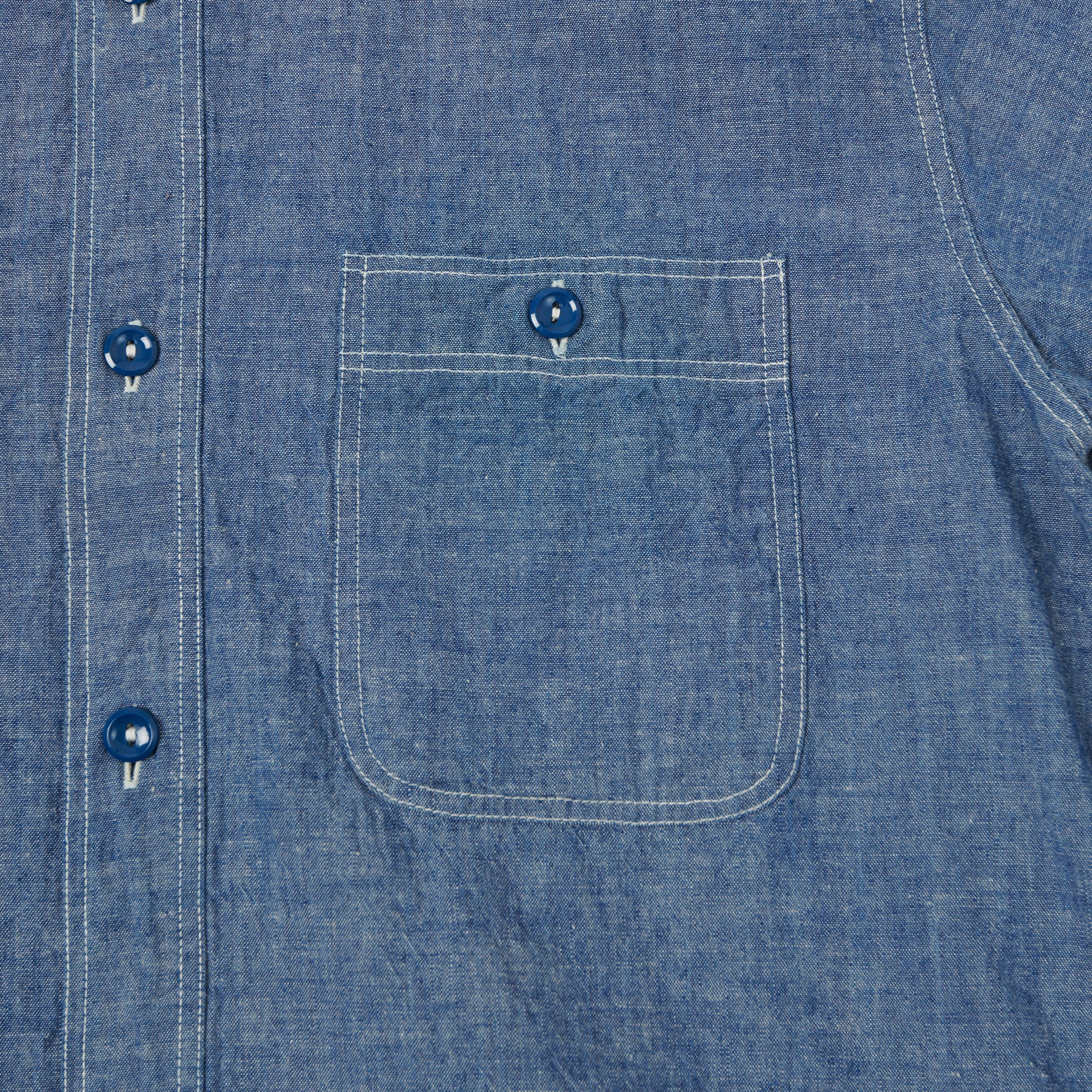 Buzz Rickson's Short Sleeve Chambray Shirt - Blue