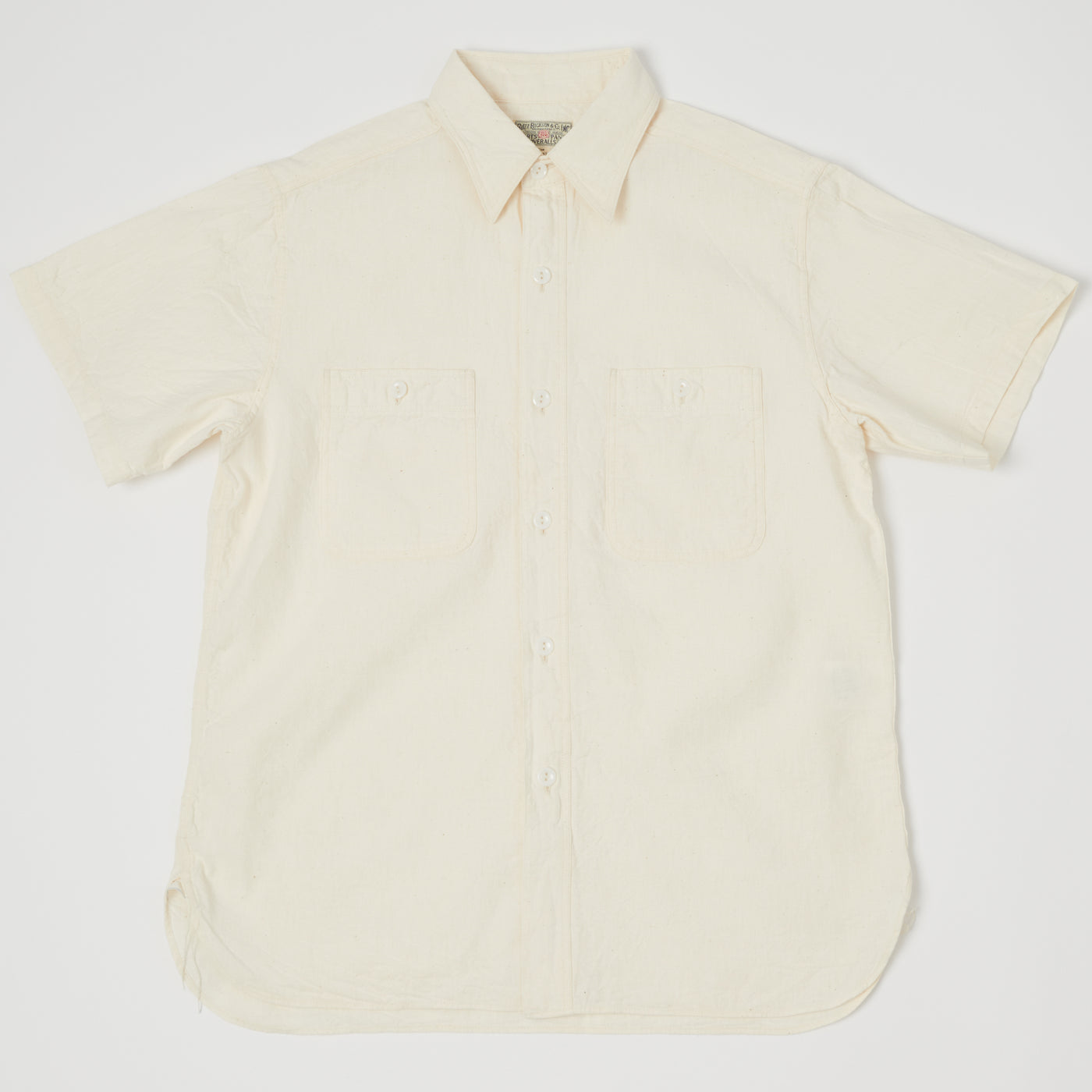 Buzz Rickson's Short Sleeve Chambray Shirt - White
