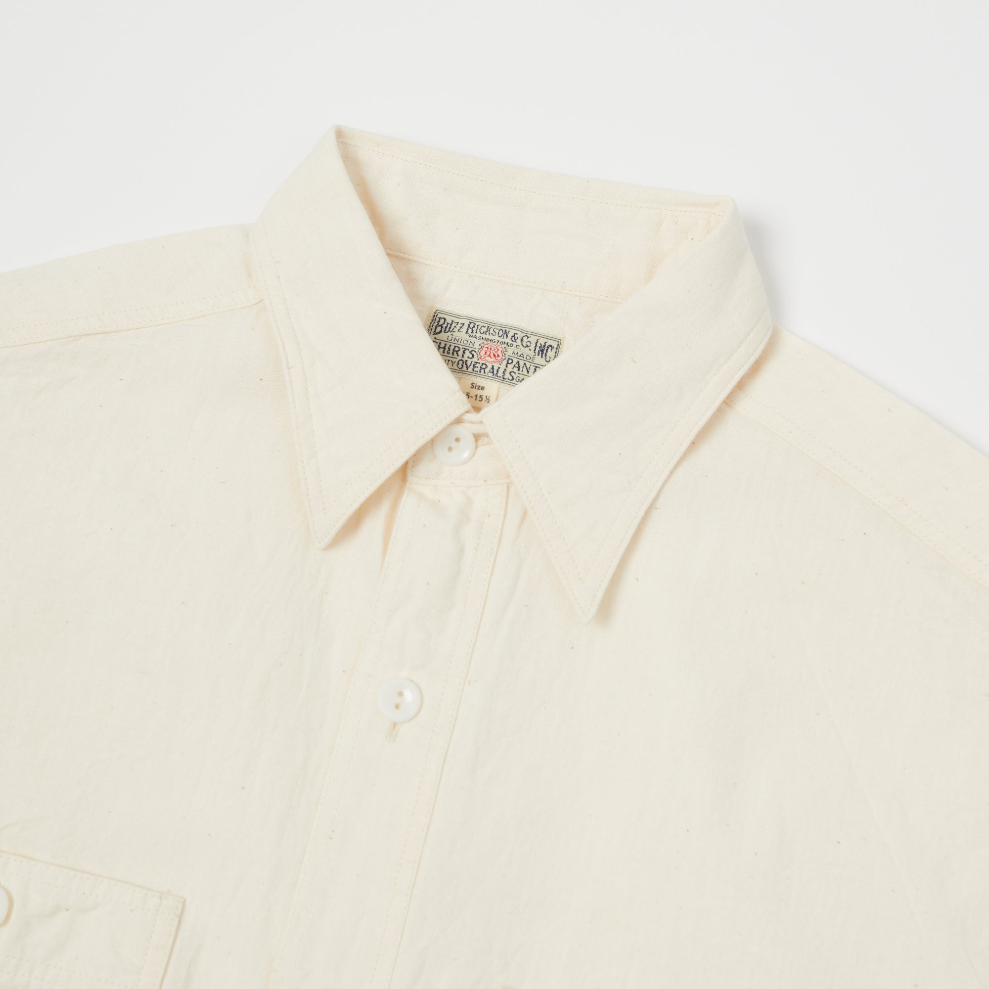 Buzz Rickson's Short Sleeve Chambray Shirt - White