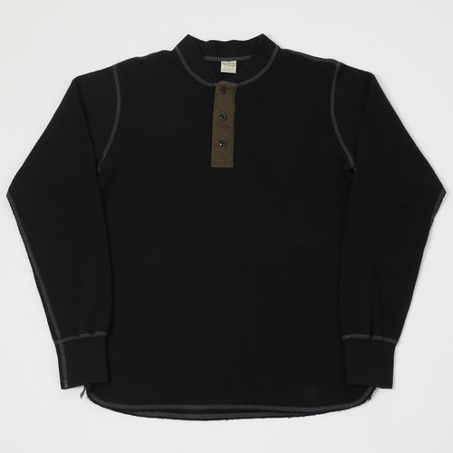 Buzz Rickson's Long Sleeve Thermal Henley - Black