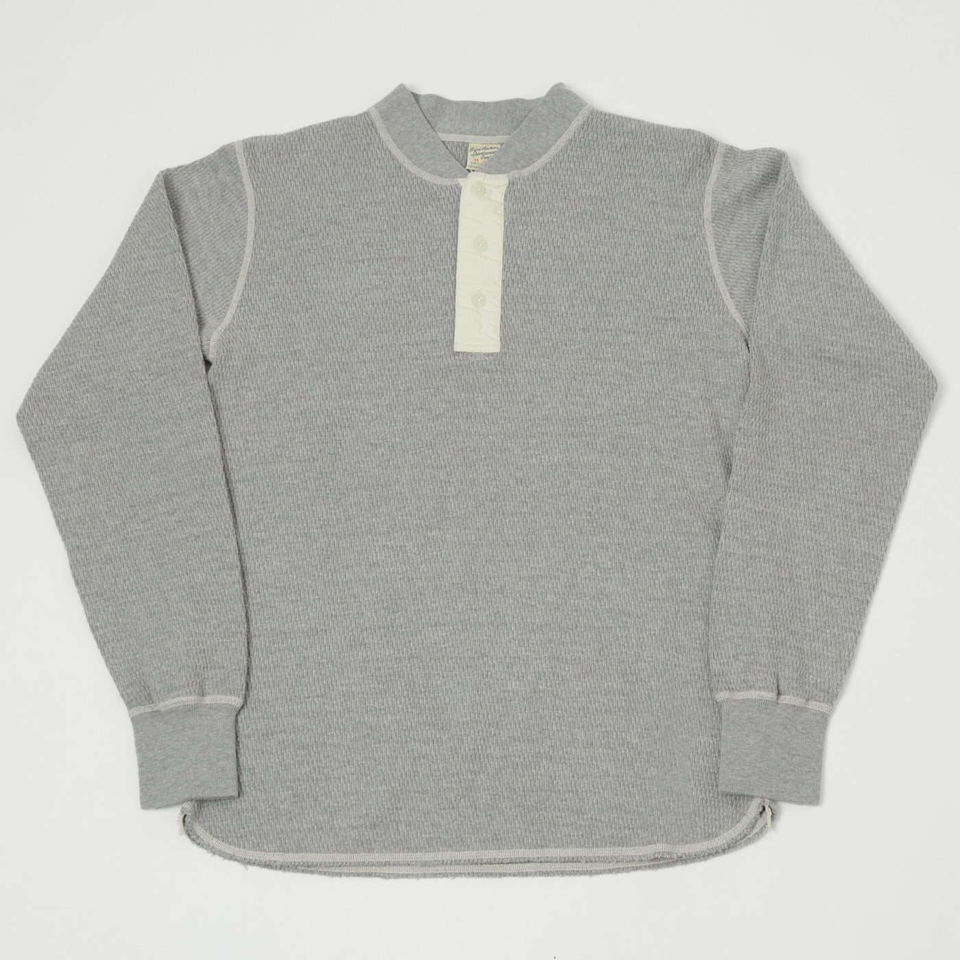 Buzz Rickson's Long Sleeve Thermal Henley - Heather Grey