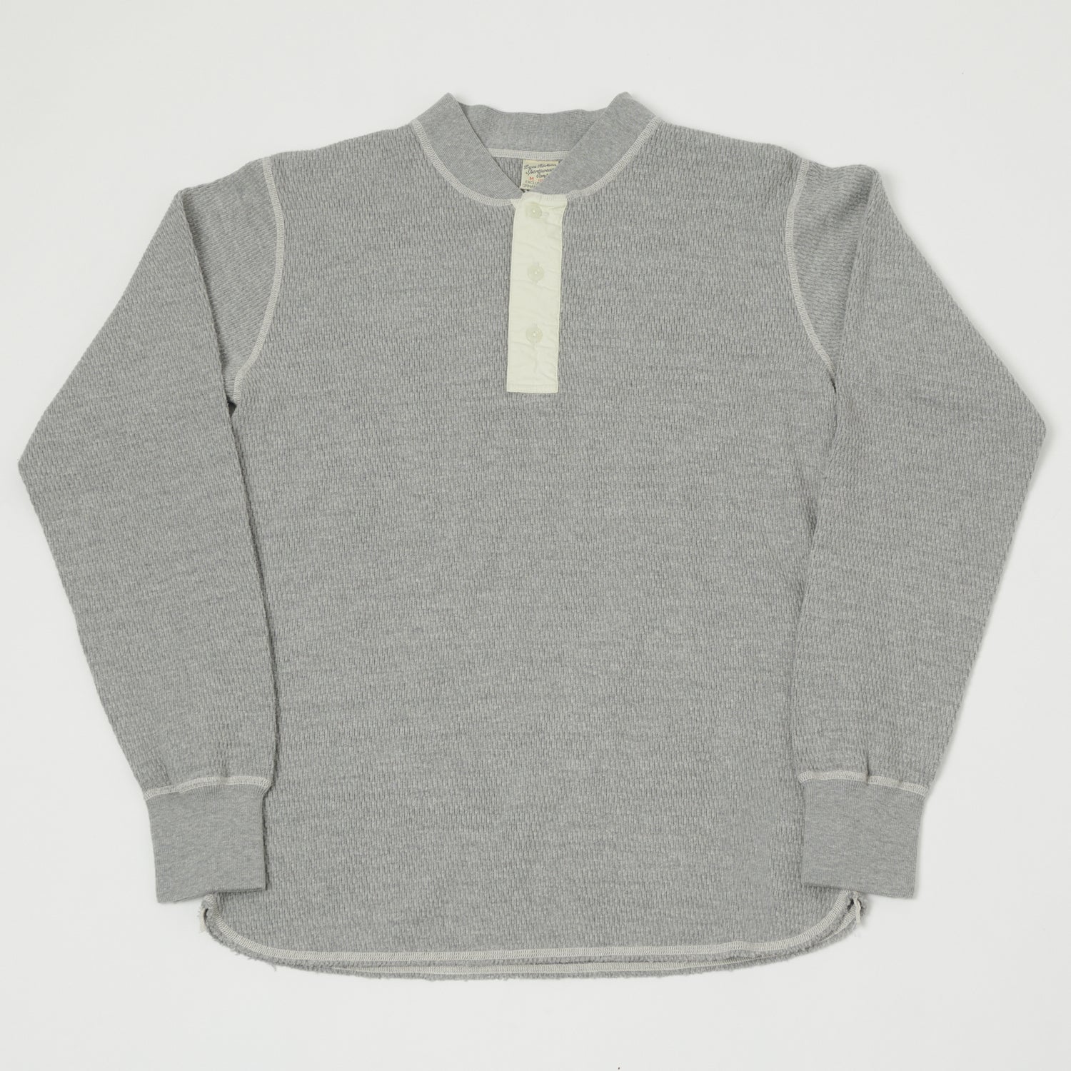 Buzz Rickson's Long Sleeve Thermal Henley - Heather Grey