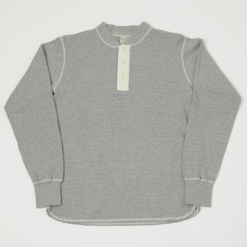 Buzz Rickson's Long Sleeve Thermal Henley - Heather Grey