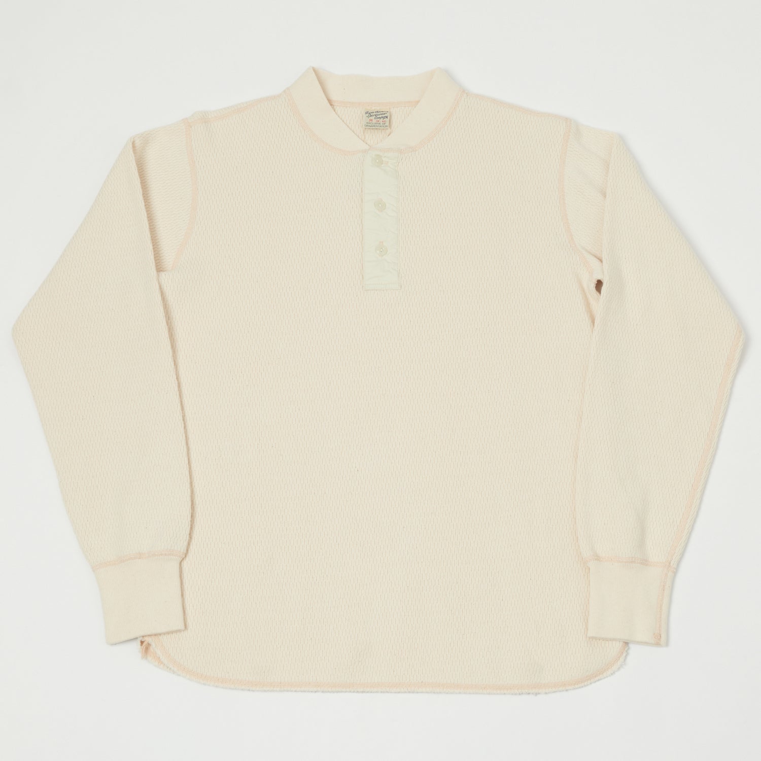 Buzz Rickson's Long Sleeve Thermal Henley - Natural