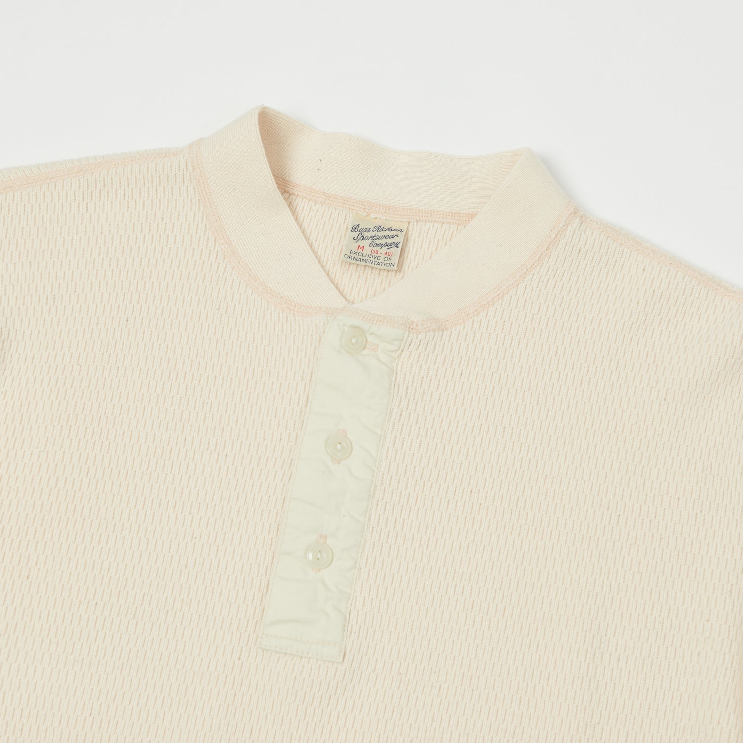 Buzz Rickson's Long Sleeve Thermal Henley - Natural