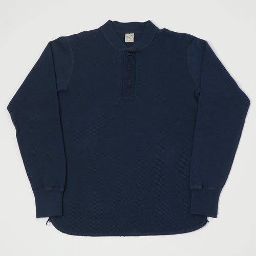 Buzz Rickson's Long Sleeve Thermal Henley - Navy