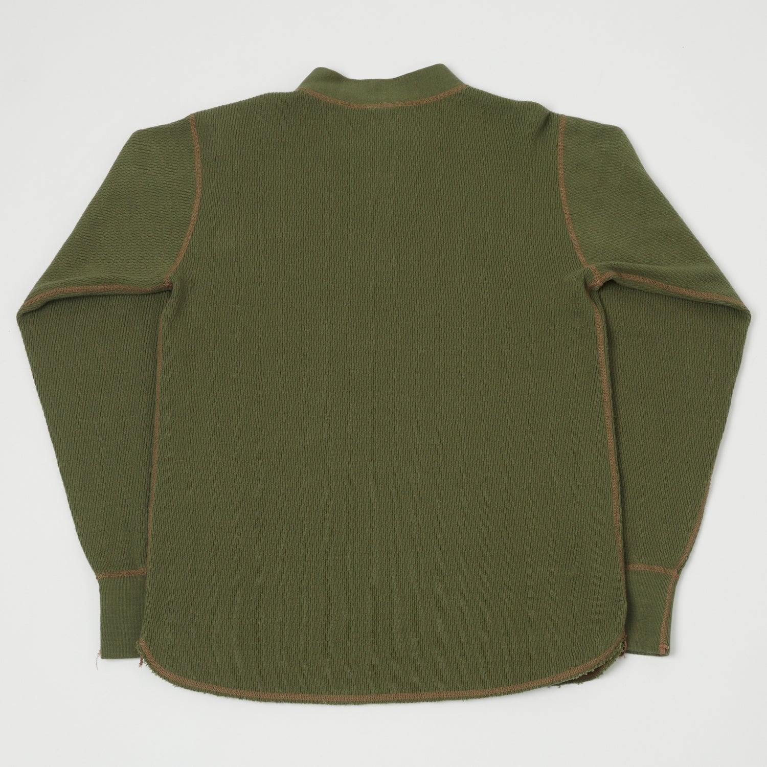 Buzz Rickson's Long Sleeve Thermal Henley - Olive