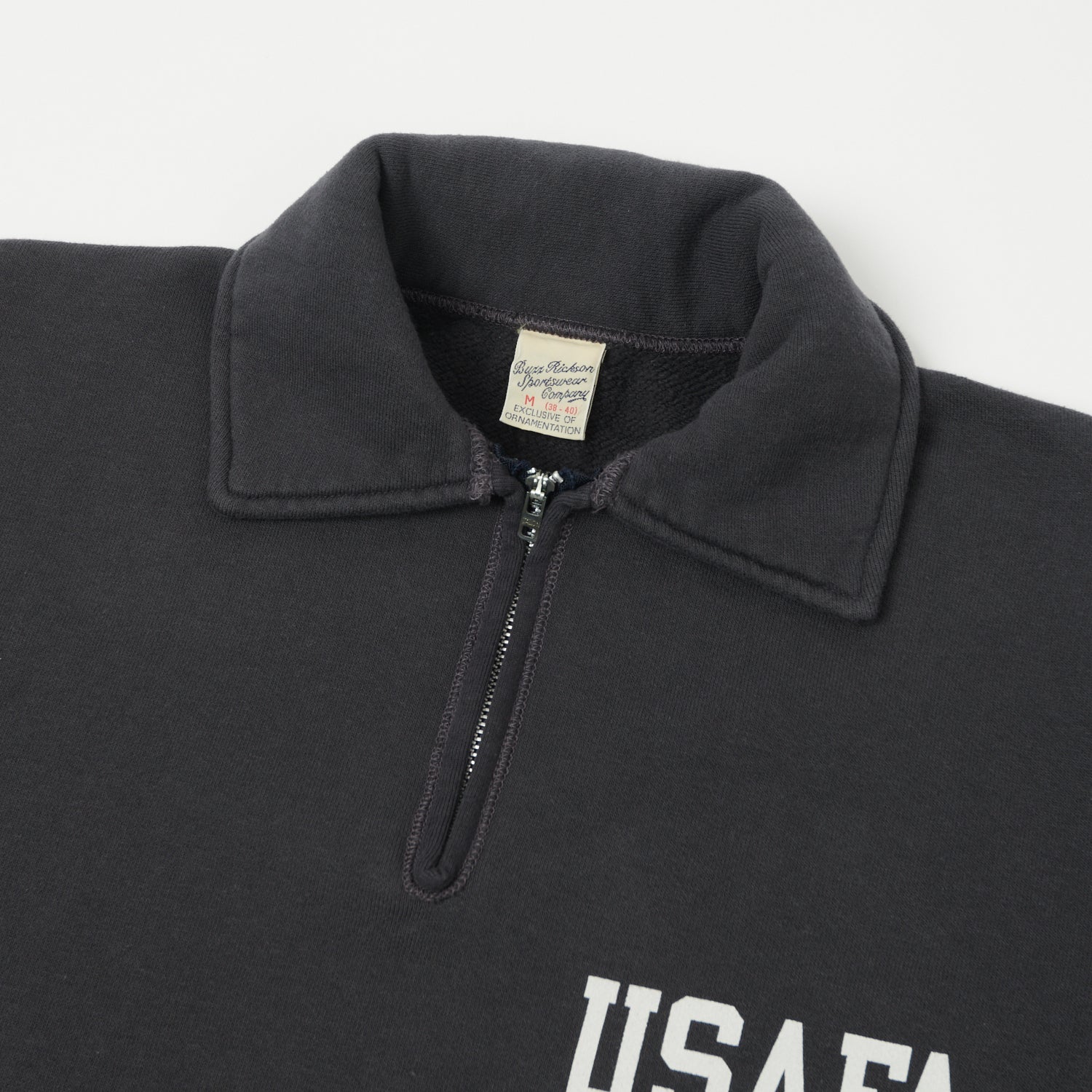 Buzz Rickson's U.S. Air Force Academy Half Zip Sweatshirt - Black